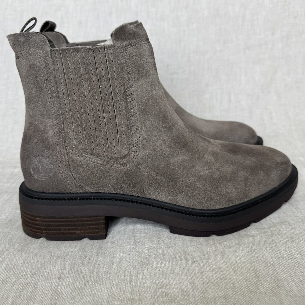 [WOMEN 7] Timberland Brimfield Mid Chelsea WATERPROOF Brown Suede Chunky Sole - Picture 4 of 12
